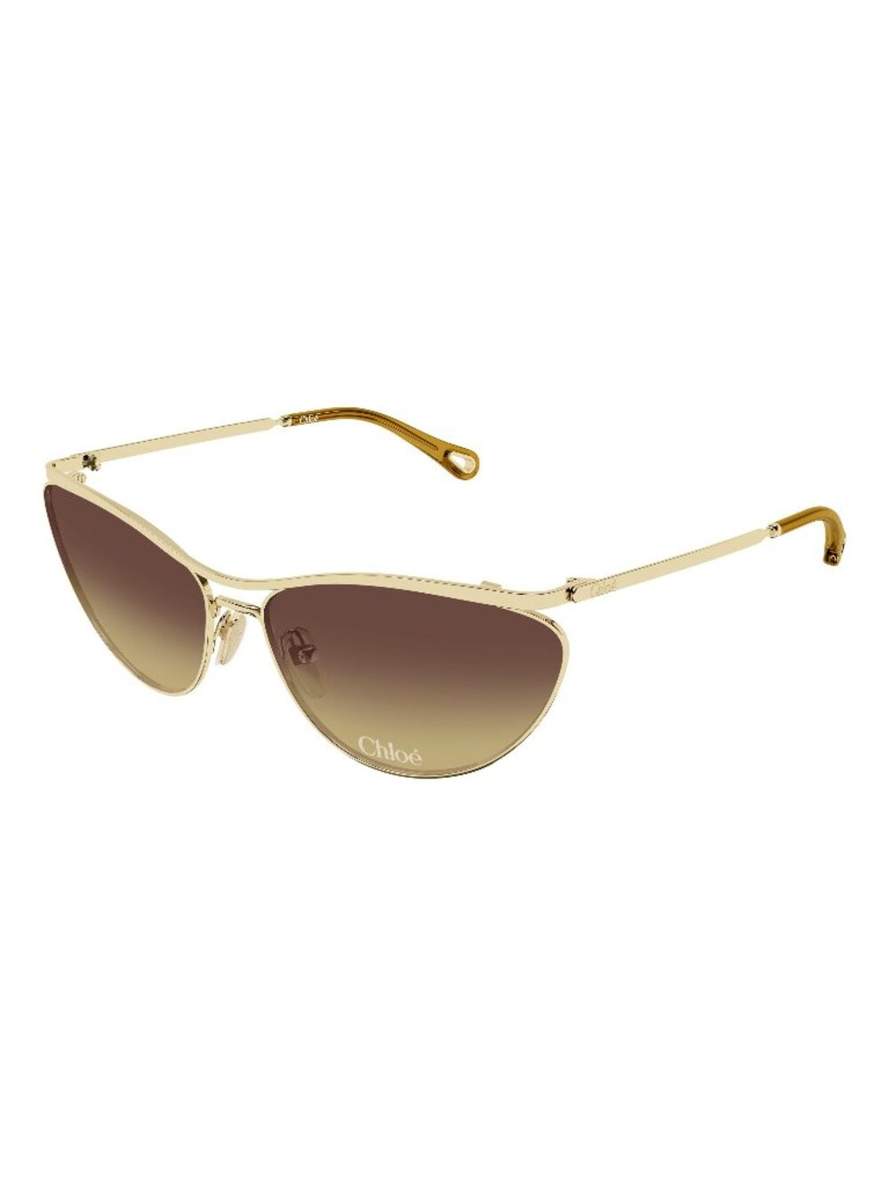 New Chloé Women's Sunglasses Gold Multicolor Lens Metal Frame CH0386S 004 62